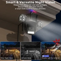 Caméra IP WiFi extérieure WONSDAR à trois objectifs et triple écran, caméras de surveillance de sécurité domestique CCTV avec détection humaine IA et audio ICSEE 5