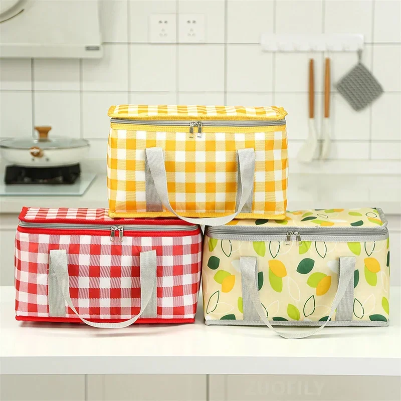 Large Capacity Portable Thermal Insulation Bag Picnic Basket Thickened Oxford Cloth Outdoor Hand Bags Travel Camping Equipment lunch cooler bag cooler bag lunch bag storage bag camping storage bag