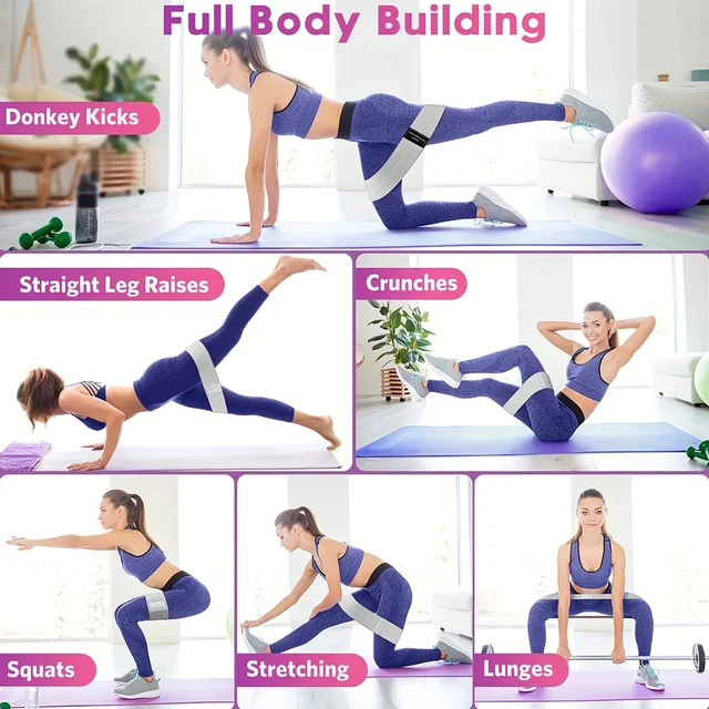 New Fabric Resistance Hip Booty Bands Elastic Glute Thigh Workout Squat Circle Stretch Fitness Strips Loops Yoga Gym Equipment 5