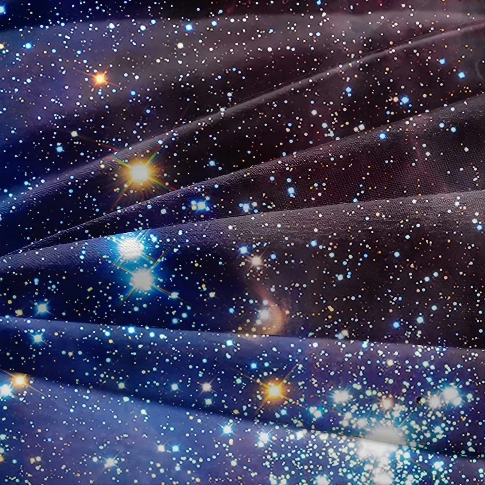 3-Piece Galaxy Bedding Set Soft Comfortable Red Starry Sky Duvet Cover & Pillowcase No Pillow Core Included