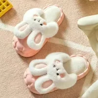 2024 New Women's Detachable Winter Outerwear Home Indoor Plush Cotton Slippers Waterproof Cute Warm Shoes PVC Material