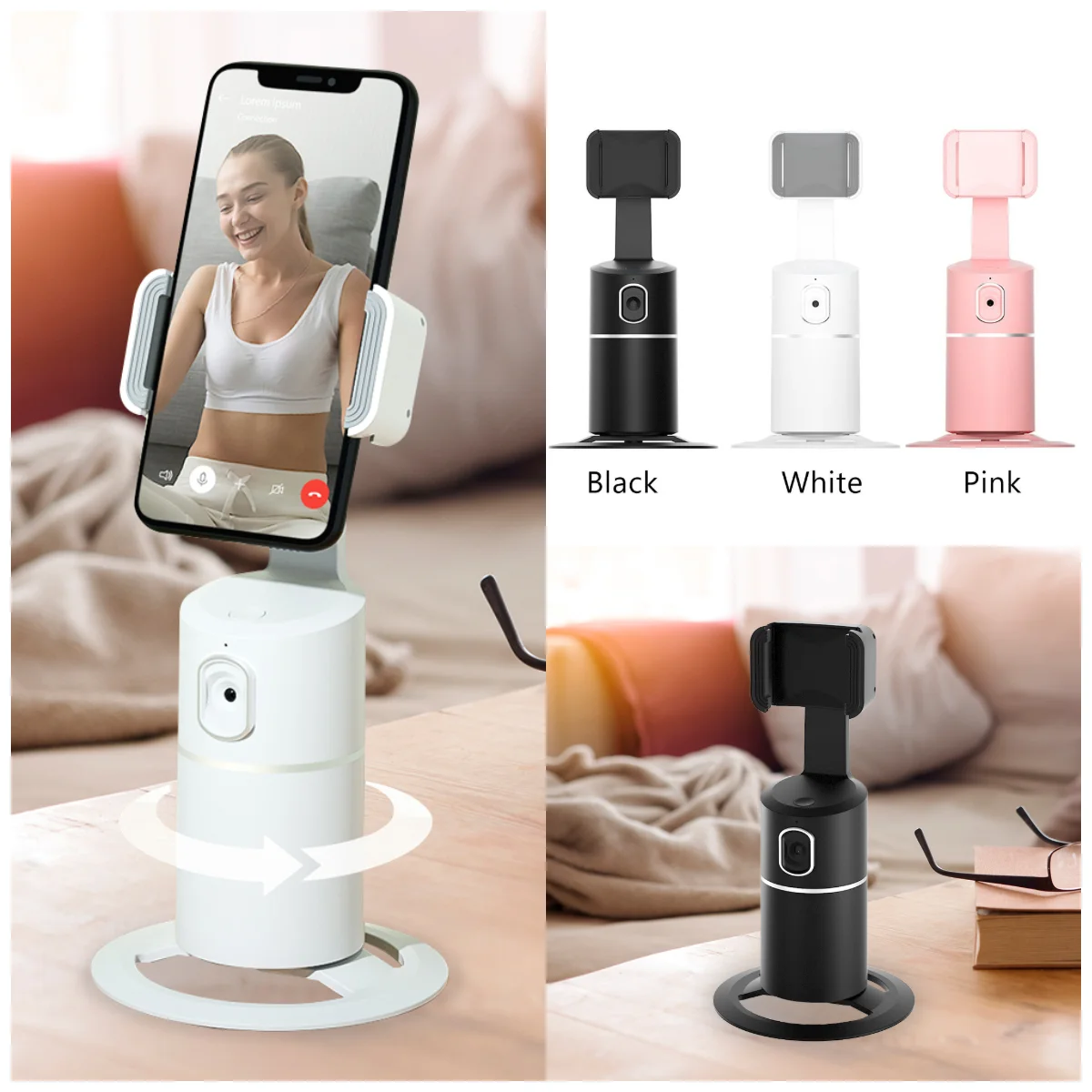 Ai Smart Shooting Selfie Stick 360 Rotation Object Tracking Holder Face