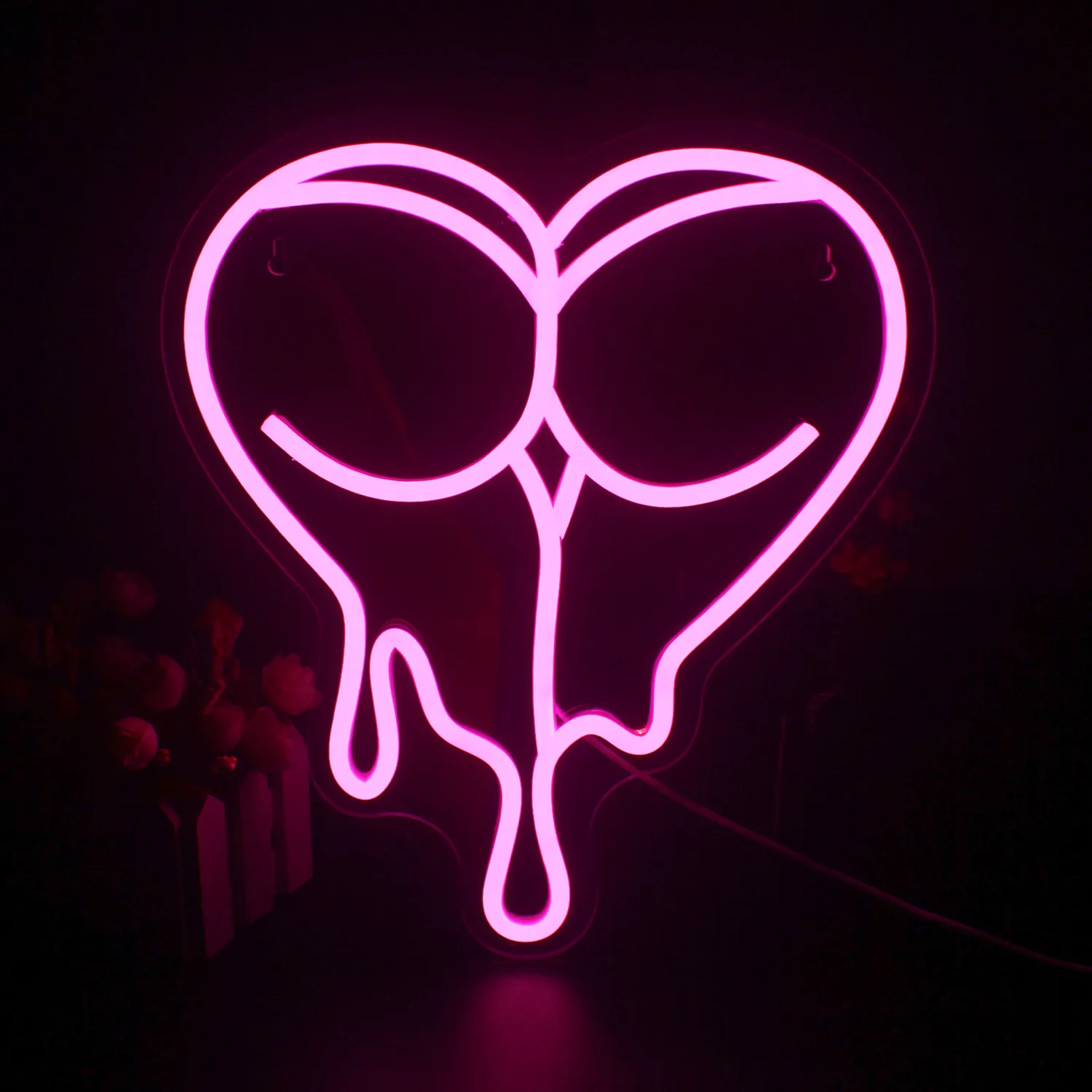 Ineonlife Neon Sign Love Ass Custom Acrylic Sign Neon Pink Lightings Goth Room Home Bar Party Room Wall Decorations For Girls custom acrylic glass box neon light art wall hanging bar lights for holiday xmas party wedding decorations personality neon sign