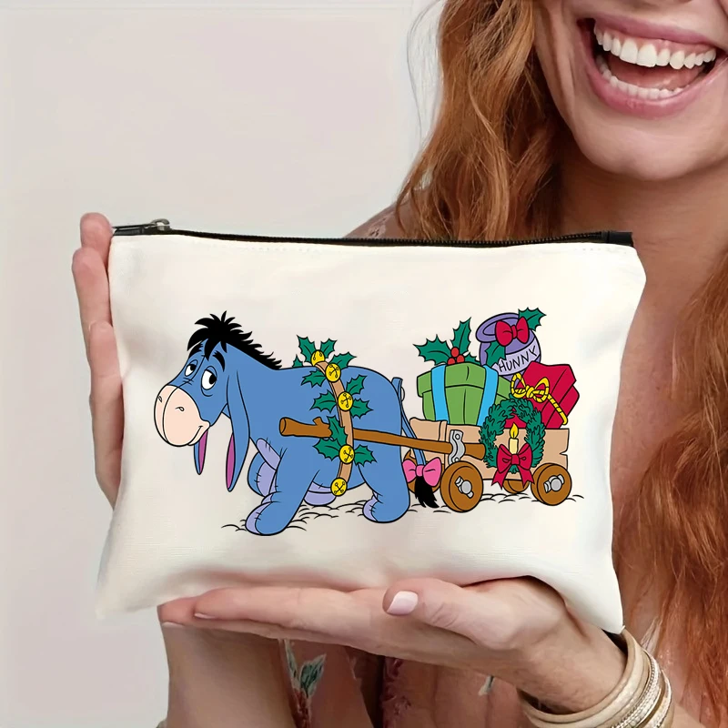 MINISO Cartoon Anime Eeyore Tote Bag Large Capacity Shopping Bag Lightweight Shoulder Handbag Cute Printed Casual Handbags 4