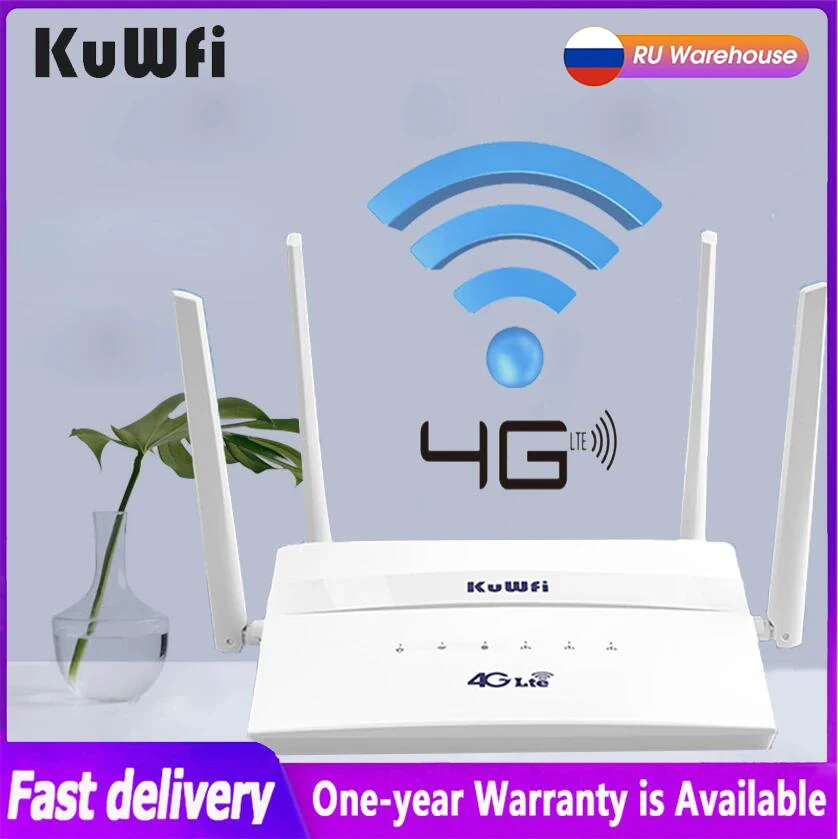 

KuWfi 4G LTE Router 750Mbps Wireless WiFi Router 2.4G & 5.8G Dual Band Wifi Hotspot With SIM Card Slot LAN WAN Support 32 Users