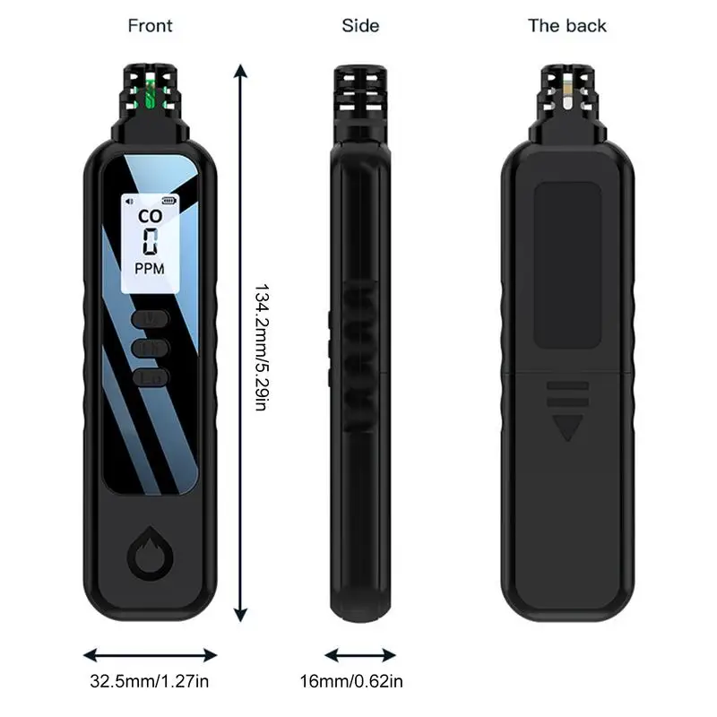 Co Detector Battery Operated Co Detector and Air Quality Monitor Alarm Monitor Multifunctional Sensor with Digital Display