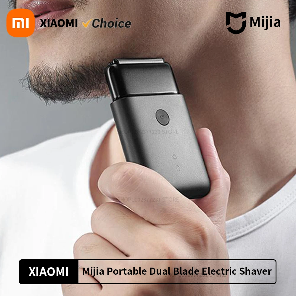 Mijia Electric Shaver Reciprocating Double Blades IPX7 Zinc Alloy Magnetic Blade Holder Type-c Rechargeable Portable Razor