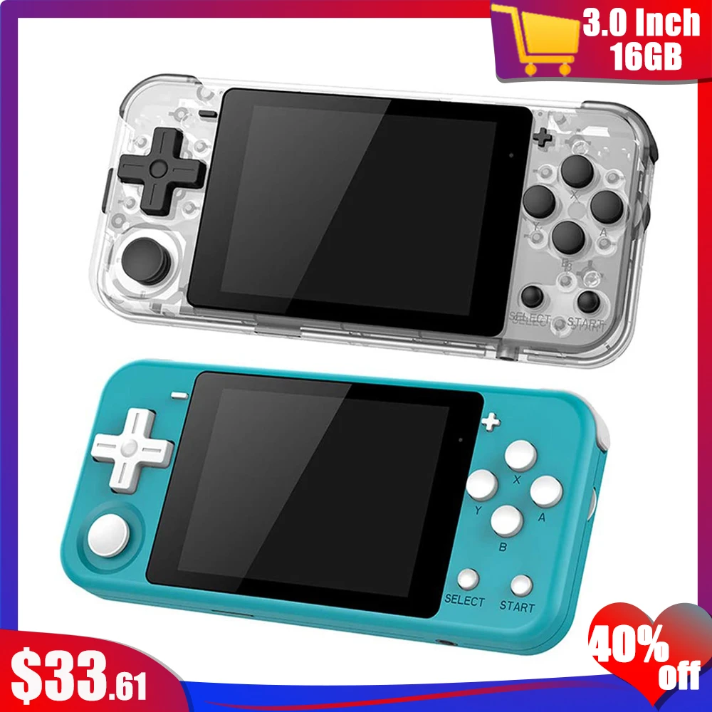 Q90 3.0 Inch IPS Screen Handheld Game Console Dual Open System 16 Simulators 16GB Retro Mini Video Game Player Gift For Kids