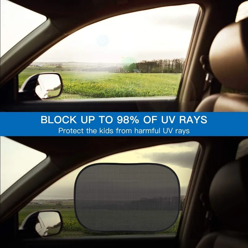 Car Window Sunshade 2PCS Magnetic Car Sun Shade UV Protection Car Curtain Baby Side Window Mesh Sun Visor Summer Protection Film