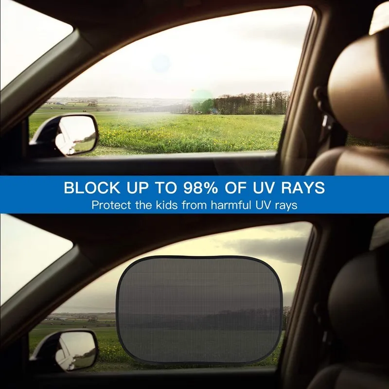 Pare-soleil de voiture avec protection UV, rideau de fenêtre de voiture,  couverture en maille latérale, pare-soleil pour coffre de voiture,  fournitures de voyage, 2 pièces - AliExpress