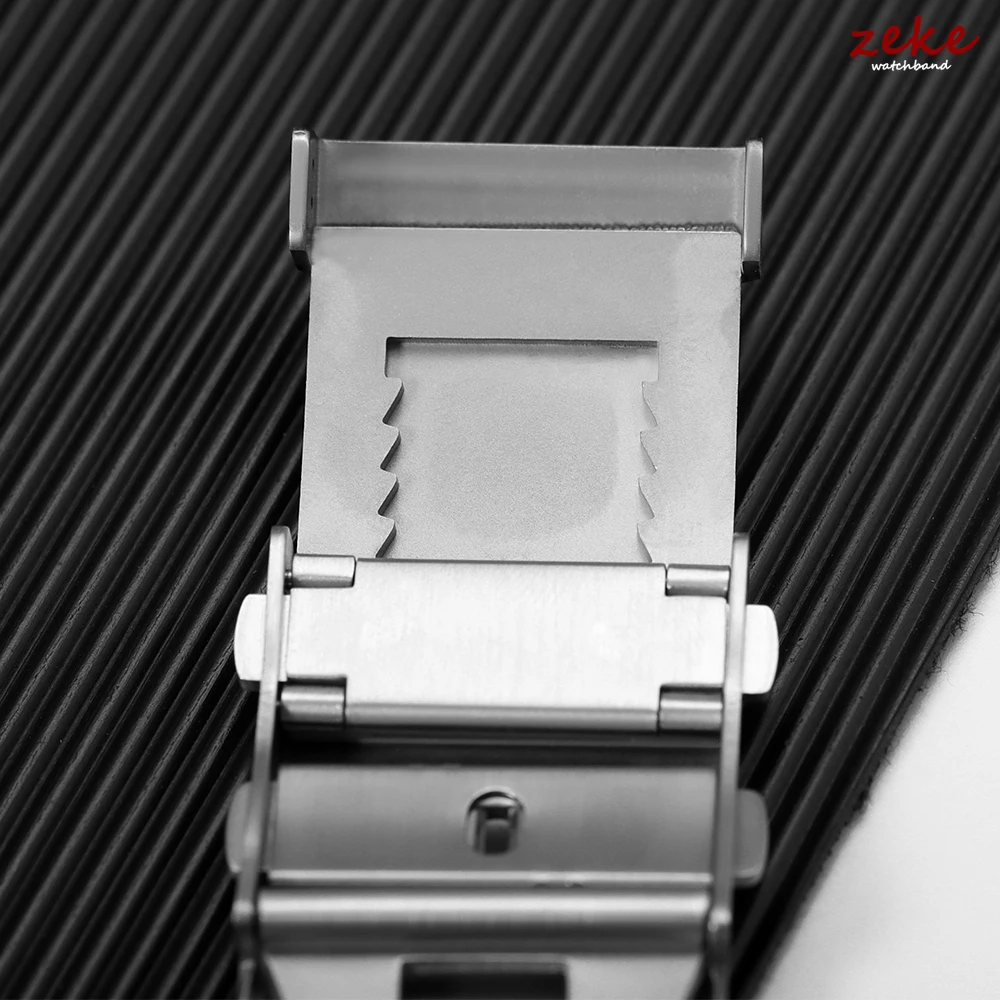 Premium Solid Stainless Steel Adjustable Brushed Watch Clasp with Folding Safety Buckle