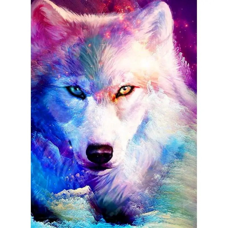 

GATYZTORY Oil Paint By Numbers Kits Animals Painting By Numbers On Canvas Frameless 60x75cm Wolf Hand Painting DIY Home Decor