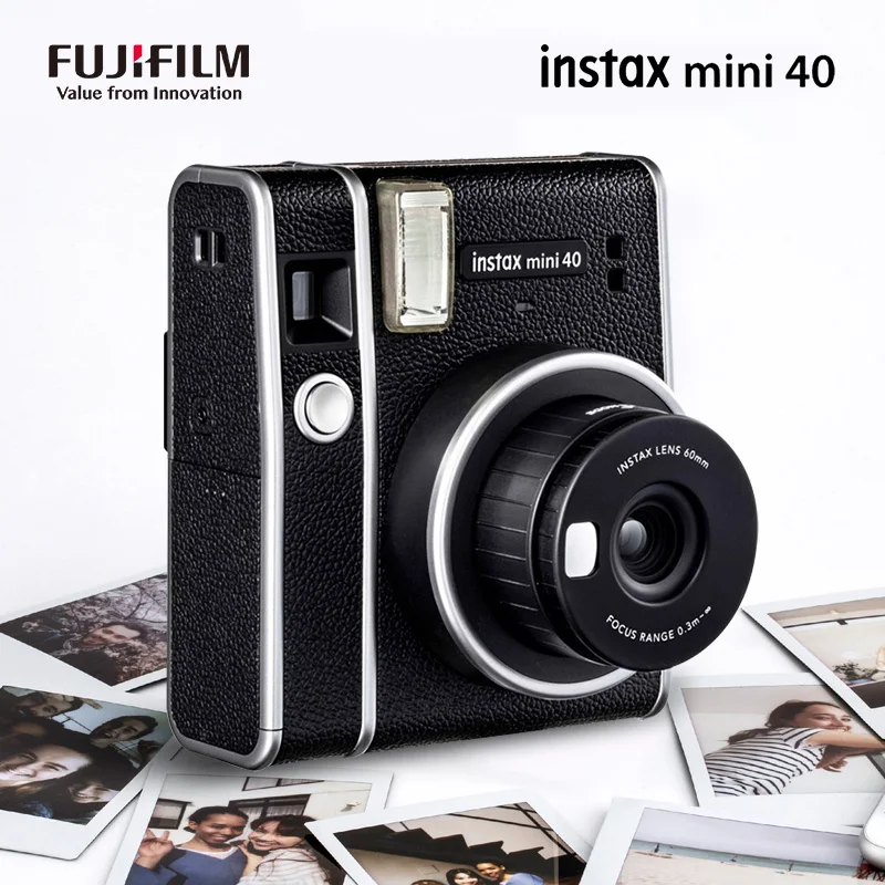 Originale Fujifilm Instax Mini 40 Fotocamera Istantanea In Carta Fotografica Nera E Fuji/Fuji Ffilm White Border Film Photo Paper