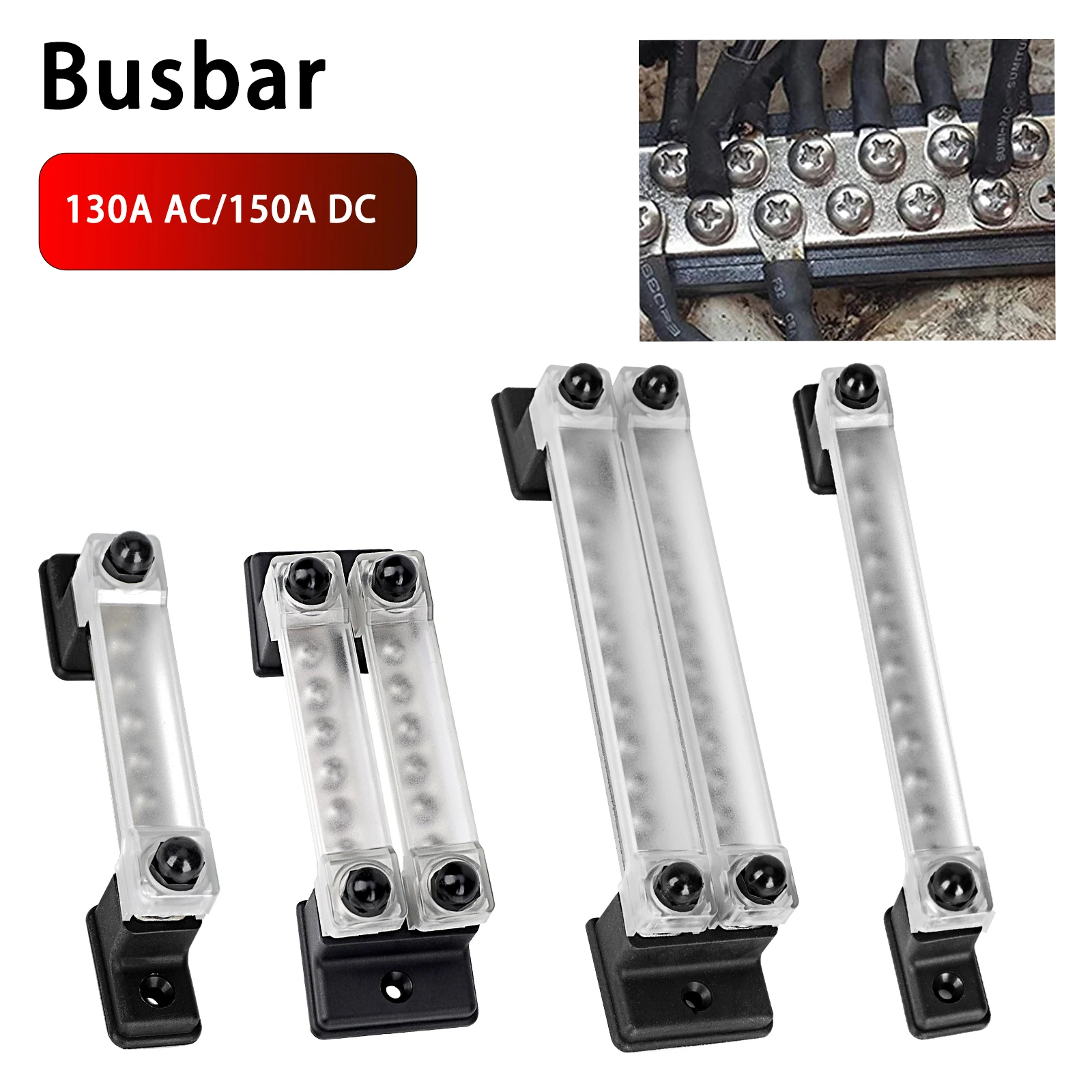 Blocco Di Distribuzione Dell'Alimentazione Della Morsettiera 150A Morsettiera Per Auto 12V Barra Bus Negativa Per Camper Per Auto Camion Barca