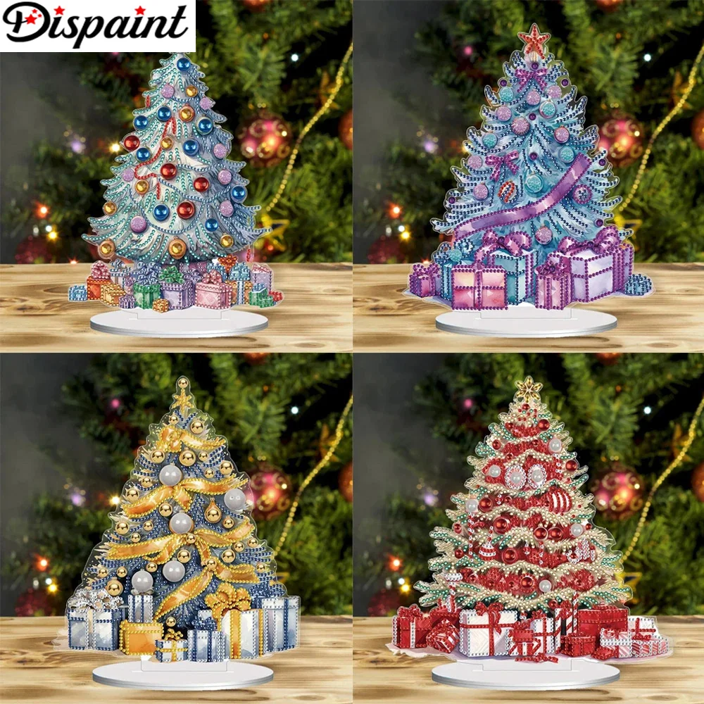 

Dispaint DIY алмазная живопись, специальная форма, сверло, настольное украшение, кристалл, рождественская елка, вышивка, стразы, Домашний Настольный Декор