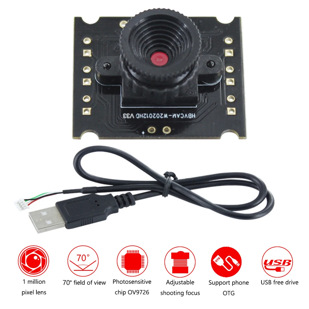 프로 카메라 모듈 1M 픽셀 USB 프리 드라이버 CMOS 센서 42/70도 시야각 3.0mm/2.8mm 초점 거리