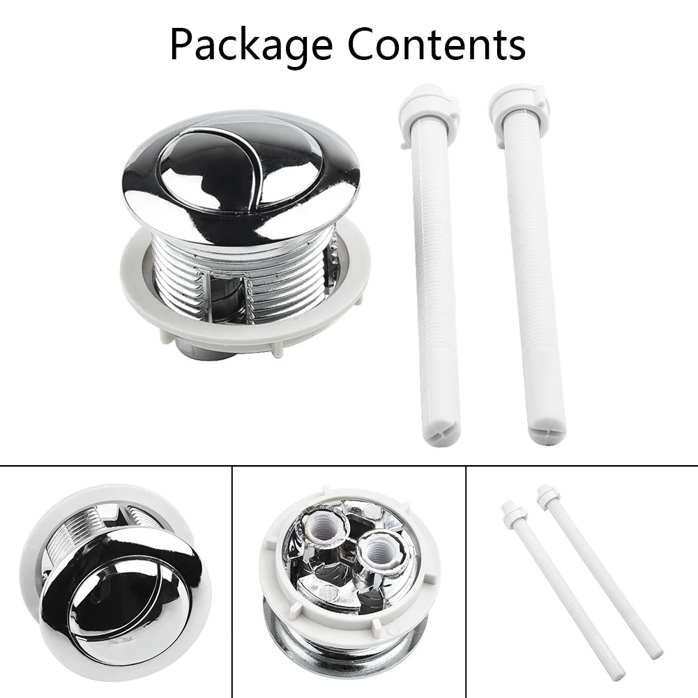 Dual Flush 38mm Toilet Water Tank Round Valve Rods Push Button Off Tool ABS Bi-Crescent For Bathroom Toilet Cisterns