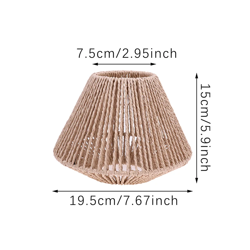 Straw Woven Lampshade Hanging Lamp Cover Rustic Lamp Shade For Home Hotel Restaurant Braided Vintage Lampshade