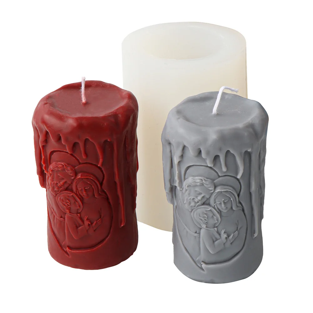2023 New 3d Jesus Family Tear Candle Silicone Mold Diy Aromatherapy