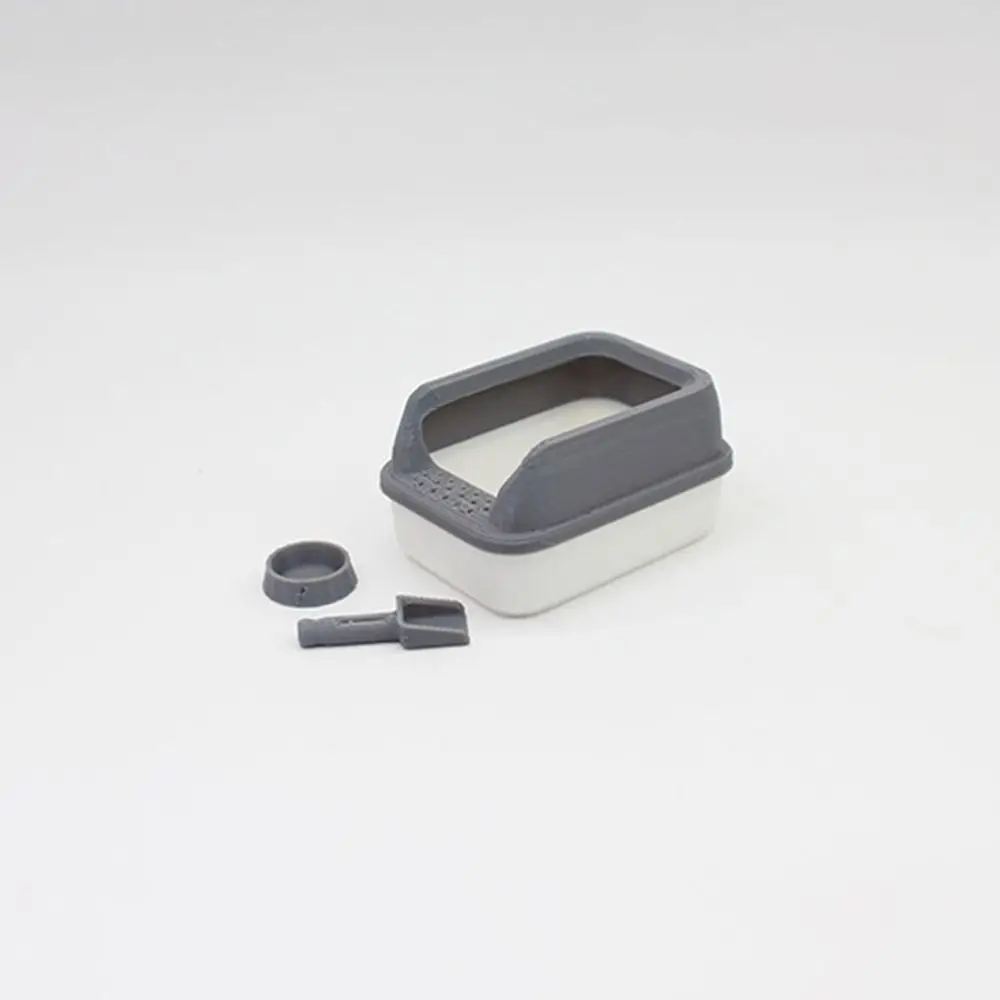 Miniature Dollhouse Cat Litter Box Set