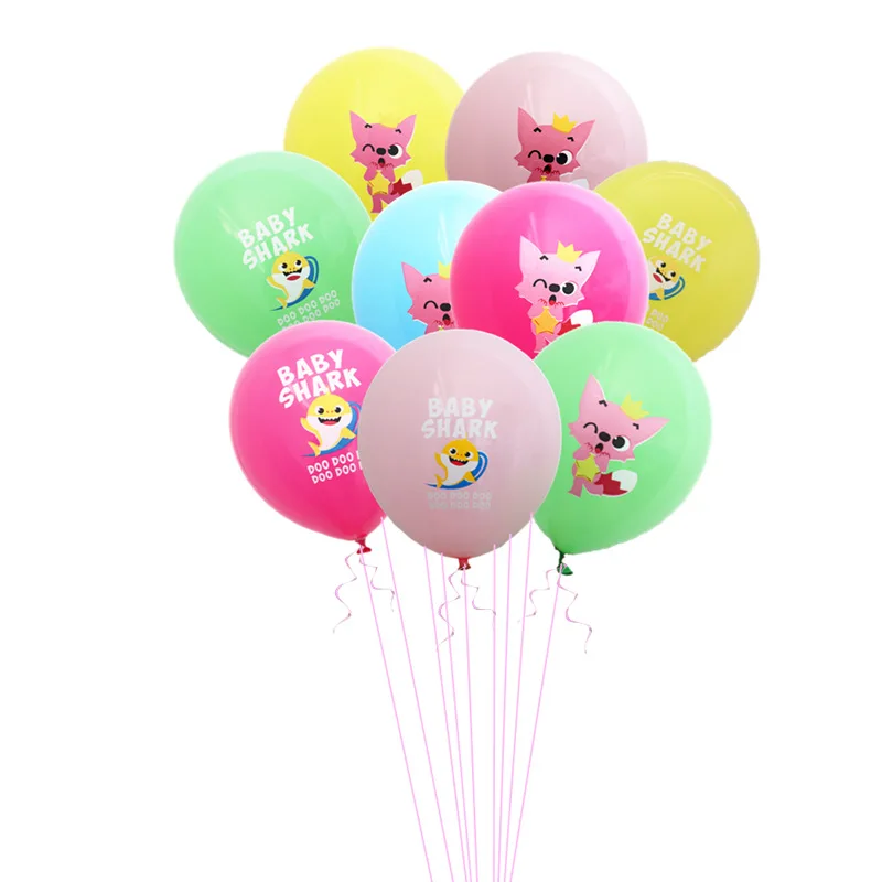 Милые Мультяшные воздушные шары из латекса с изображением океана и акулы набор