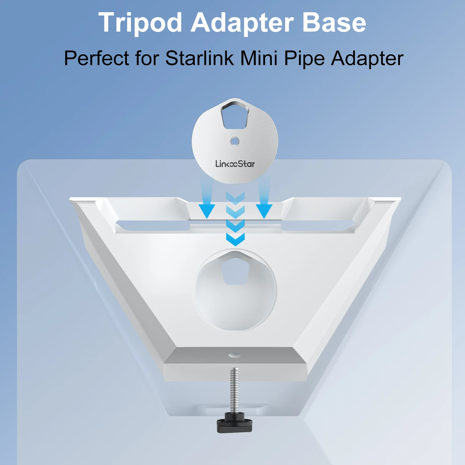 스타링크 미니 파이프 어댑터용 삼각대 어댑터 (1/4''-20 및 3/8-16 나사산 포함, 스타링크 미니 파이프 어댑터 및 플랫 마운트용)