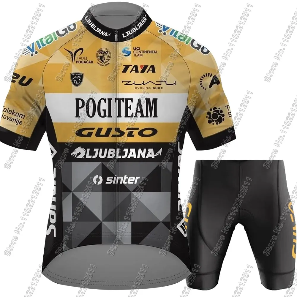 Ljubljana Gusto 2025 Cycling Jersey Pogi Team Set Mens Clothing Road Bike Suit Mountain Bicycle Shirt Bib Shorts MTB Maillot 4