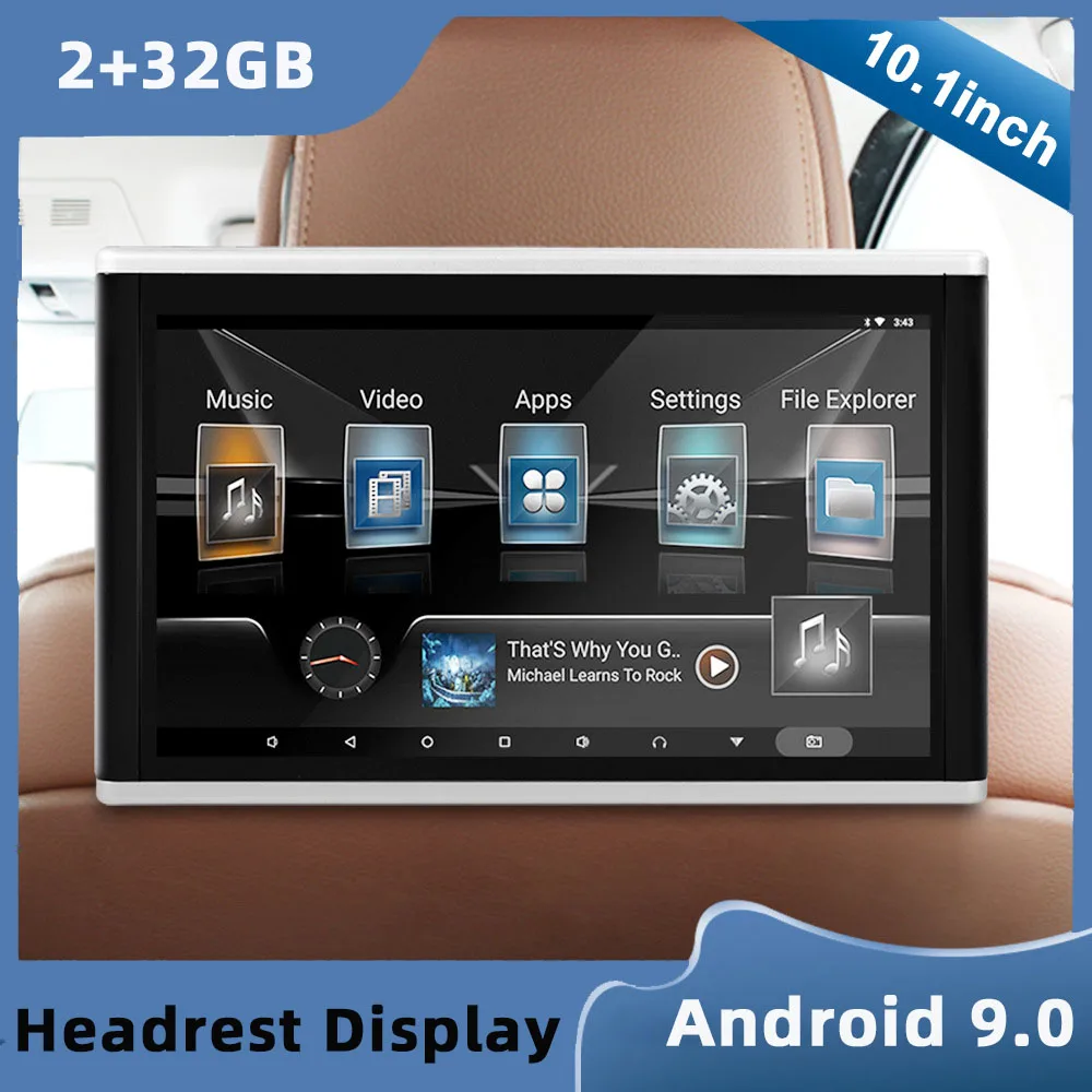 

HRX1005A 10,1 дюймов Android 9,0 подголовник дисплей портативный мультимедиа автомобиля интеллектуальная система мониторы видео Автомобильный мультимедиа