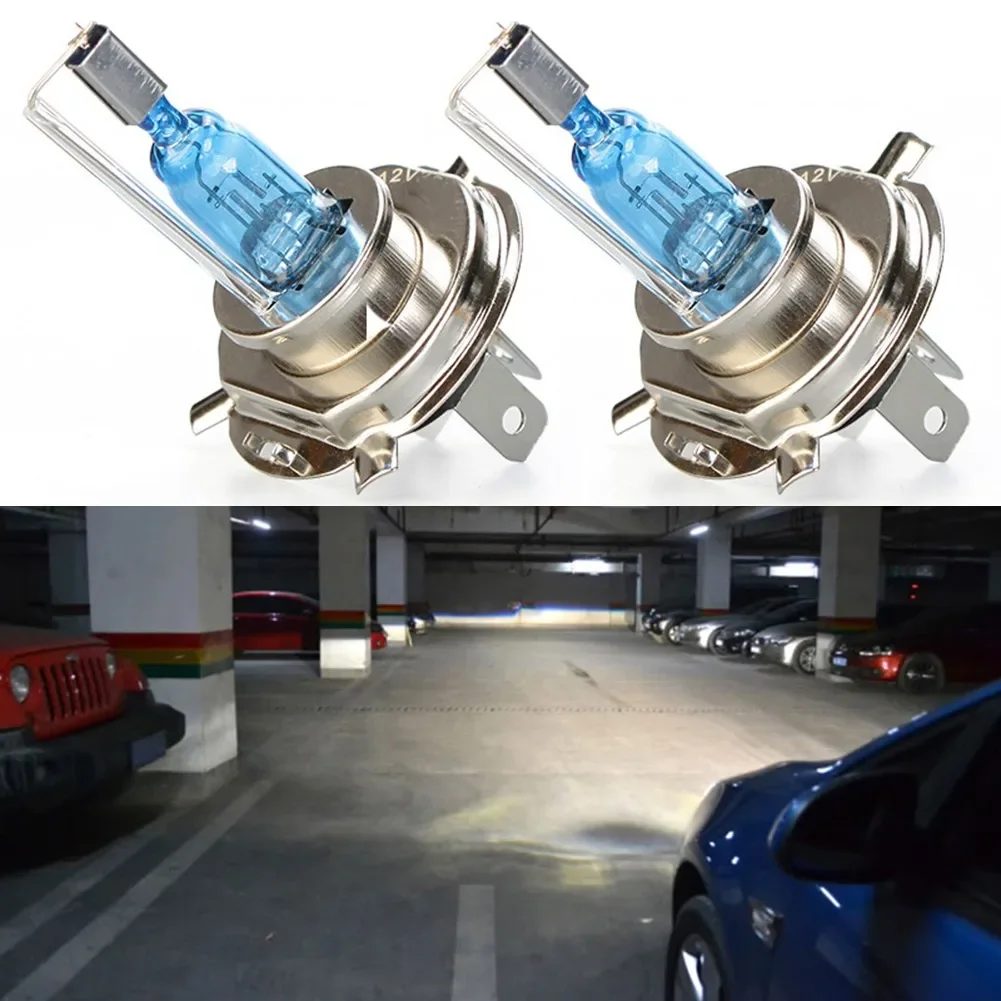 H4 자동차 헤드라이트 전구, 슈퍼 브라이트, 55W, 12V, 듀얼 로우 빔 전구, 흰색, 자동차 외부 할로겐 조명, 자동차 조명 액세서리, 2 개