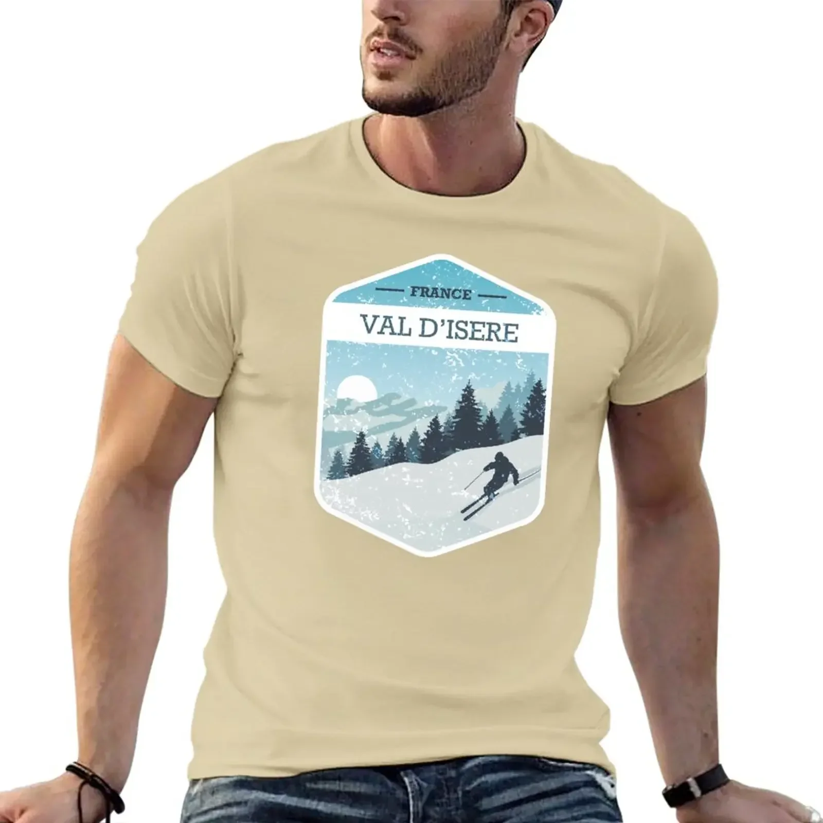 

2024 four season t shirt Val d'Isere Ski Resort in France T-Shirt Blouse oversizeds short sleeves pure cotton tops streetwear