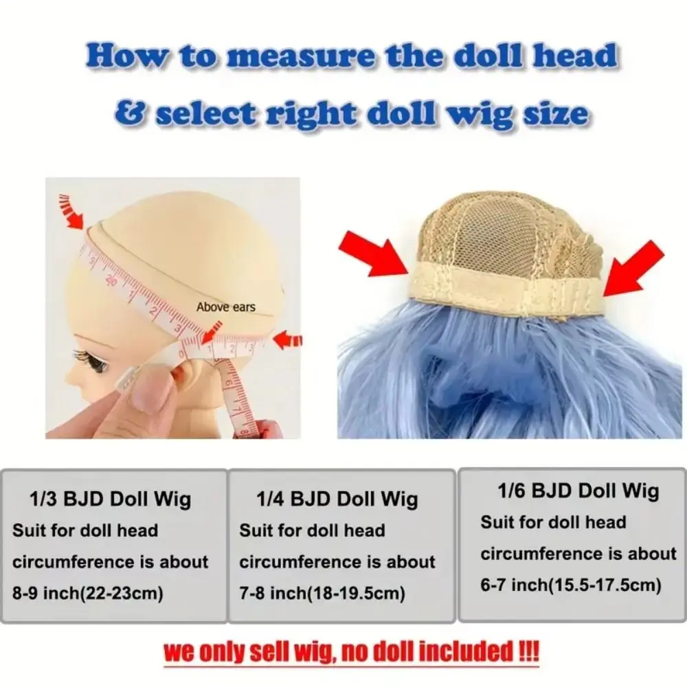1/3 & 1/4 & 1/6 Bjd Doll Wig High Temperature Silk Long Straight BJD Doll Hair False Hair Dress Up Doll Hair Wig DIY Makeup