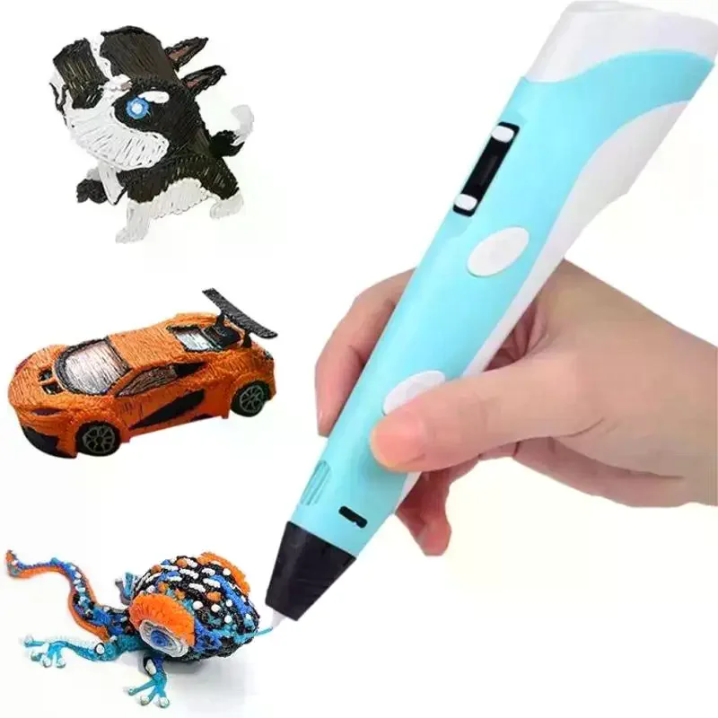 3D 프린팅 펜 디지털 디스플레이 지능형 펜으로 낙서, 그래피티, 예술 작품을 만드는 USB 케이블 포함
