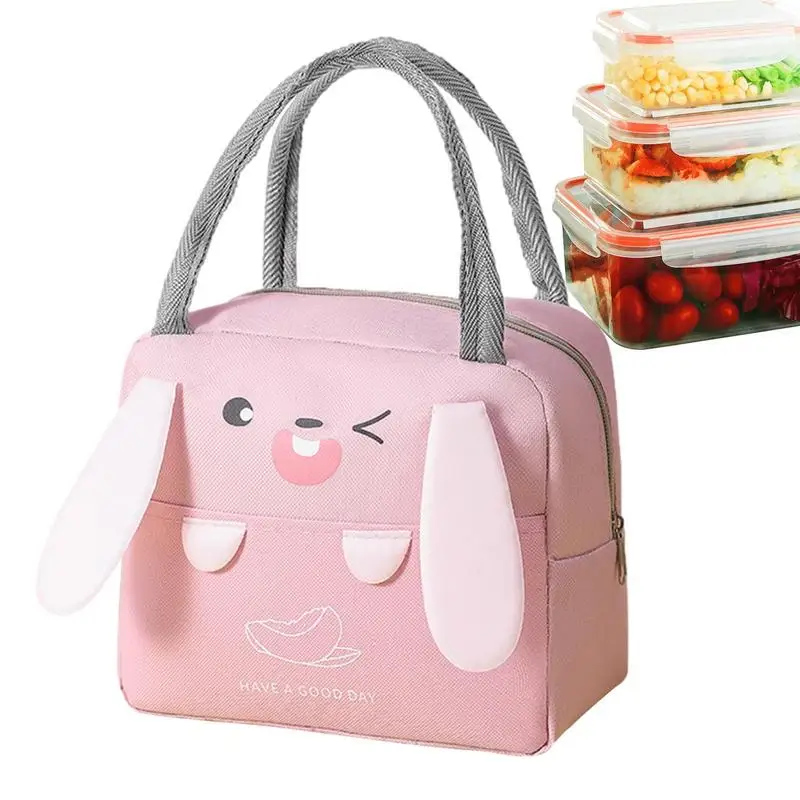 

Bunny Lunch Box Insulated Lunch Box For Kids Reusable Tote Bags Container With Large Capacity For Picnic School Work