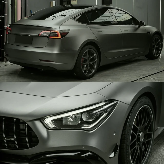 Car Sticker Matt Mountain Ash Grey Wrapping Vinyl Film PET Bubble Free Wrapping Car Accessories Auto Self Adhesive Decals 1