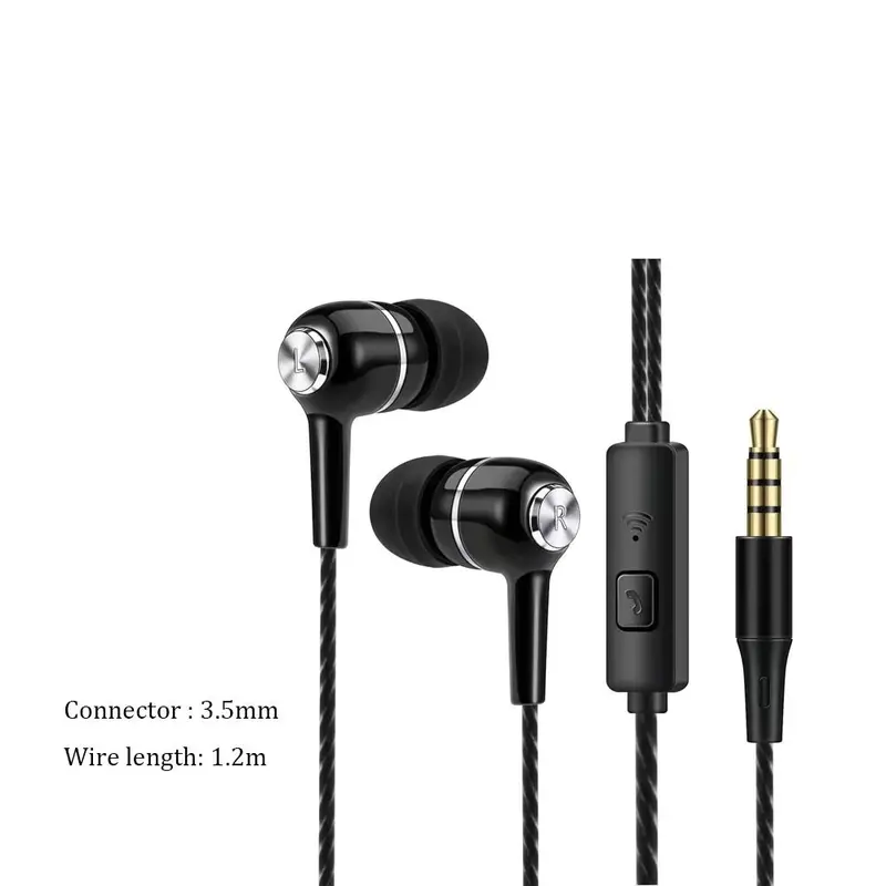 Stereo In-Ear Earphone Bass With Microphone HiFi Headphone