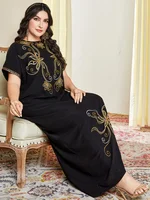 Eid Embroidery Muslim Abaya Dress Women Dubai Arab Caftan Short Sleeve Turkey Morocco Kaftan India Gown Robe Party Vestido 2025 3