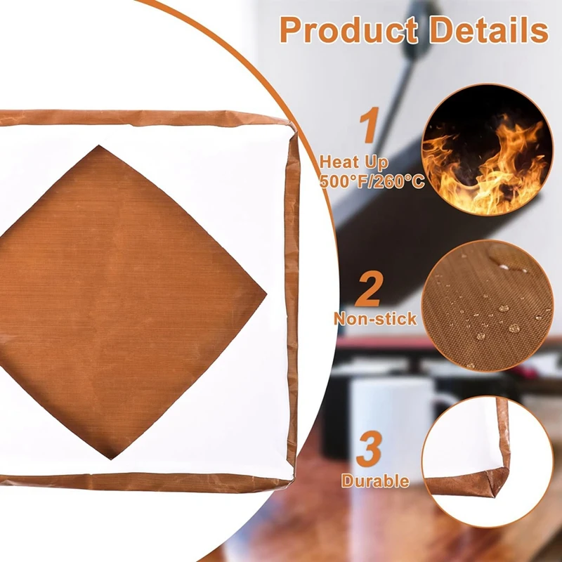 2Pcs Wrap Cover Heat Press Platen Wrap Cover 15X15 Inch Heat Resistant Reusable Press