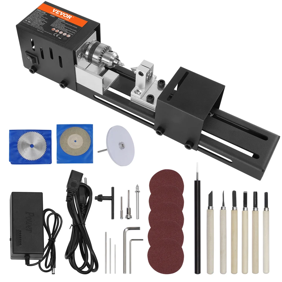 Compact Mini Wood Lathe Machine for DIY Woodworking