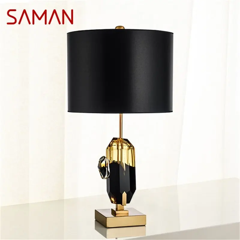 

SAMAN Postmodern Table Lamp Fashion Creative Design LED Crystal Decor for Home Bedside Living Room Desk Light