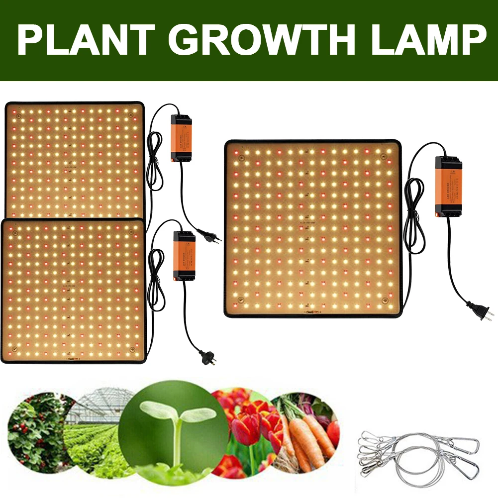실내 원예 야채 재배 텐트용 전체 스펙트럼 식물 램프, 라이트 레드 노란색 LED 225, 45W