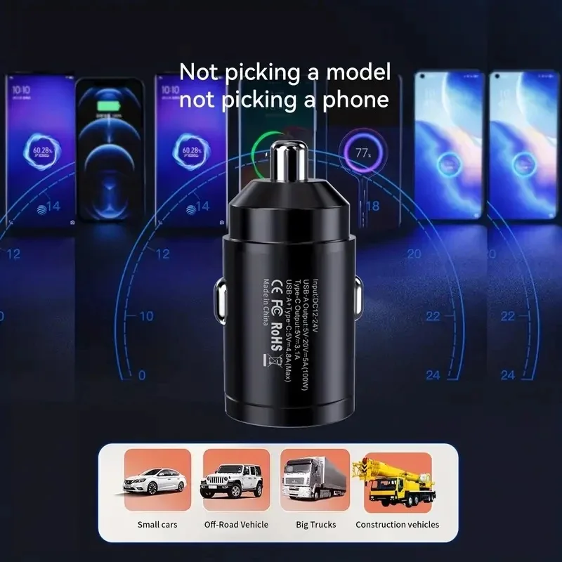 USB Charger Adapter Mini USB C Car Super Fast Charging For iPhone 15 Pro Max 14 13 Xiaomi Samsung Huawei