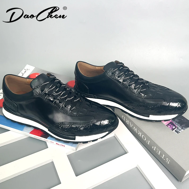LUXURY BRAND CASUAL SHOES BLACK BROWN BLUE REAL LEATHER FASHION SPORTS SHOES LACE UP WEDDING PARTY DAILY WALKING SHOES MAN