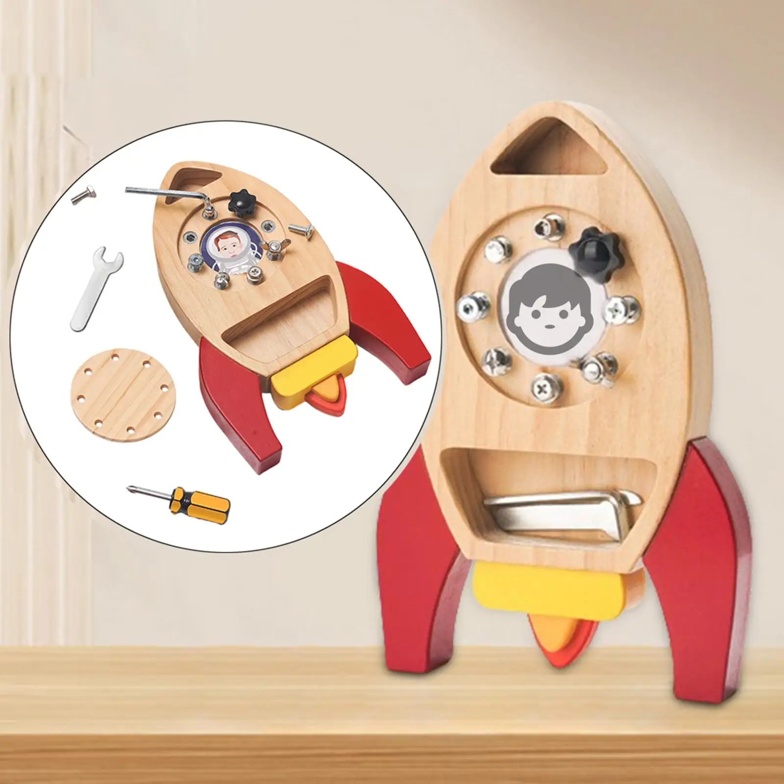 

Screwdriver Board Set Wooden Screw Busy Board for Children Preschool Boys