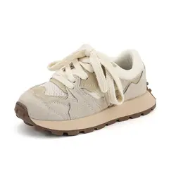 Children Casual Sport Shoes Kids Sneakers Boys Slip-on Trainers Children Classic Brand Design Chunky Tennis Girls White
