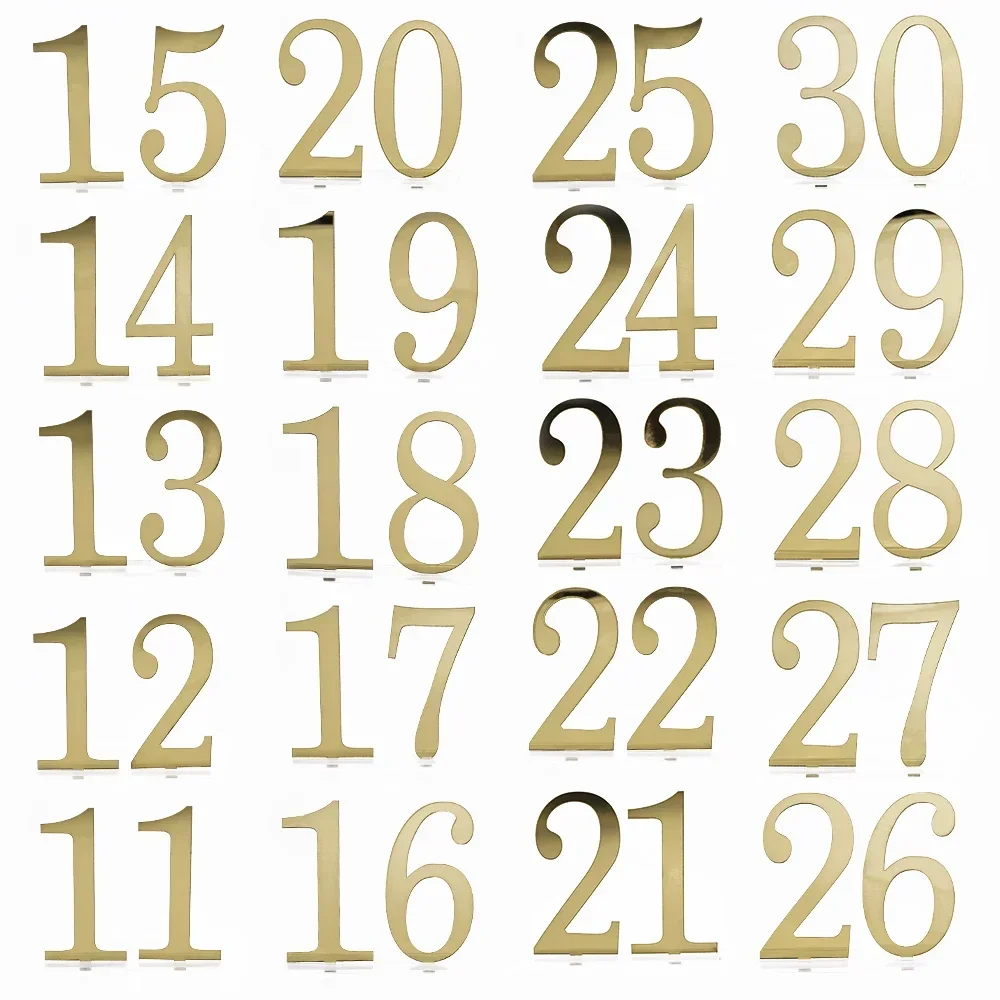 Gold Mirror Wedding Table Numbers Wedding Table Signs 3D Numbers Decor with Stand