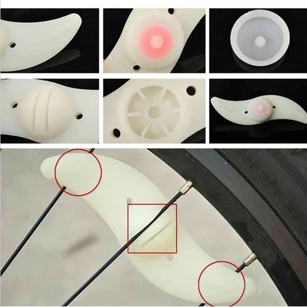 Bicycle Spokes Lamp Cycling Bike Willow LED Wheel Wire Lights Waterproof Bike Cycling Lamp Tire Valve Caps Wheel Bicycle Parts Bike Accessories 1Pcs