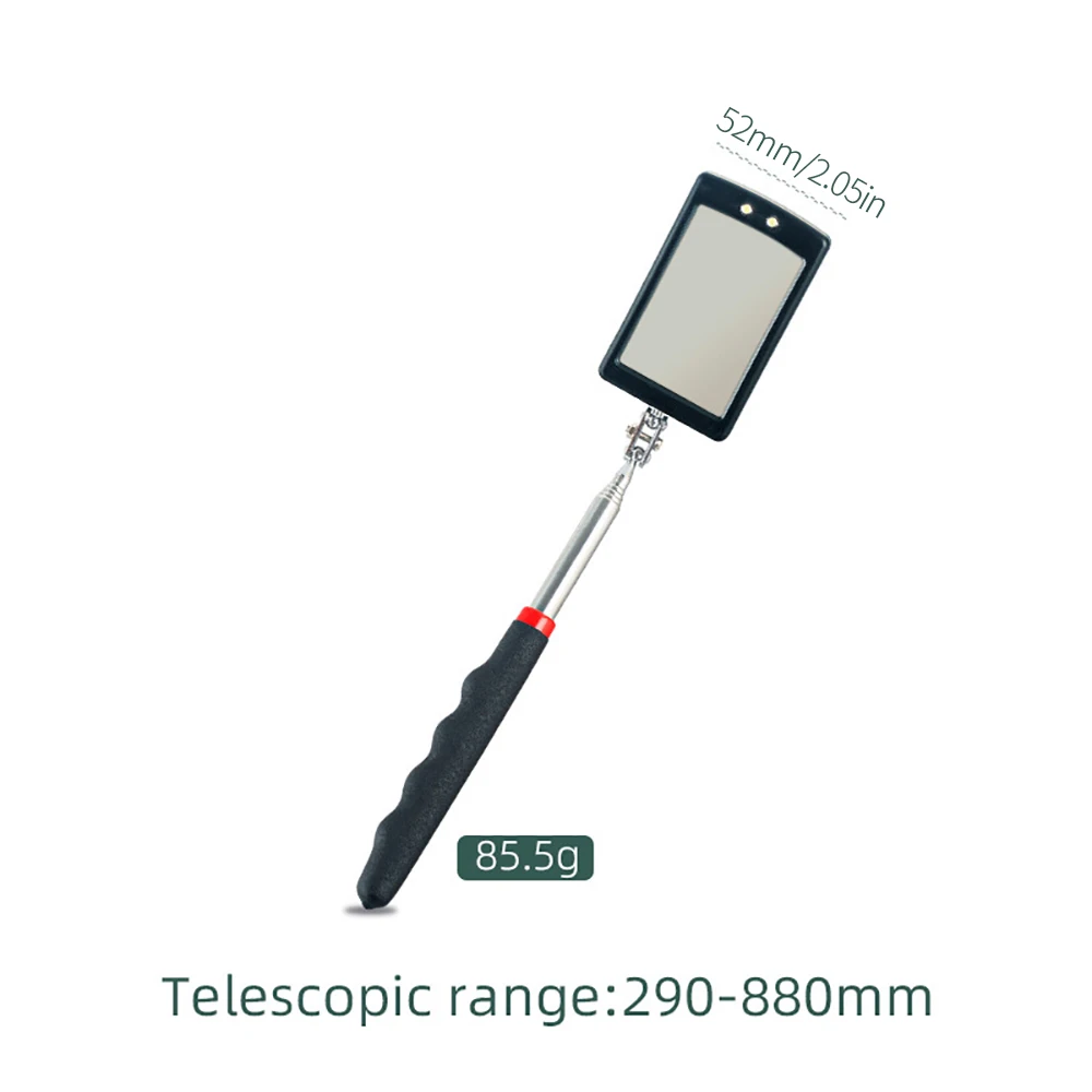 360 ° 검사 거울 LED 조명 텔레스코픽 거울 확장형 정비사 도구 검사 거울 텔레스코픽 핸들 수리 도구