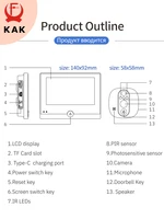 Caméra de sonnette de porte numérique Tuya avec interphone, judas vidéo, détecteur de mouvement PIR, WiFi, Google, Alexa Smart Life, 1080P 6