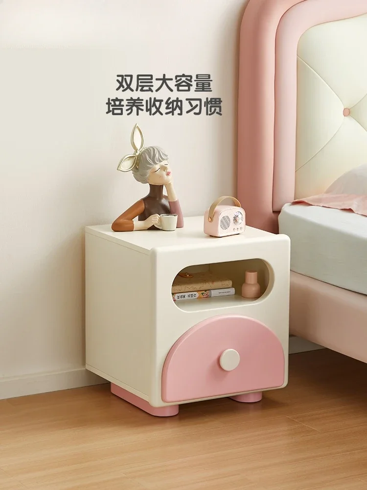Children's bedside table girl pink simple modern shelf cabinet locker