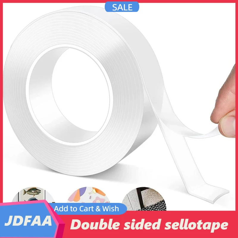 

20-30mm Width Double-sided Adhesive Nano Tape 1-5M Reusable No Trace Waterproof Ultra-strong Wall Tape Strip Clear Mounting Tape